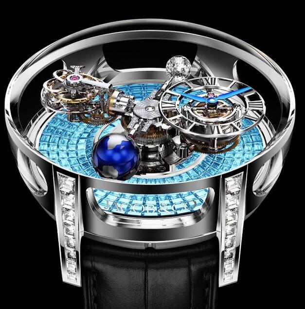 Review Jacob & Co ASTRONOMIA TOURBILLON ICY BLUE SAPPHIRE AT800.30.BD.BI.B Replica watch